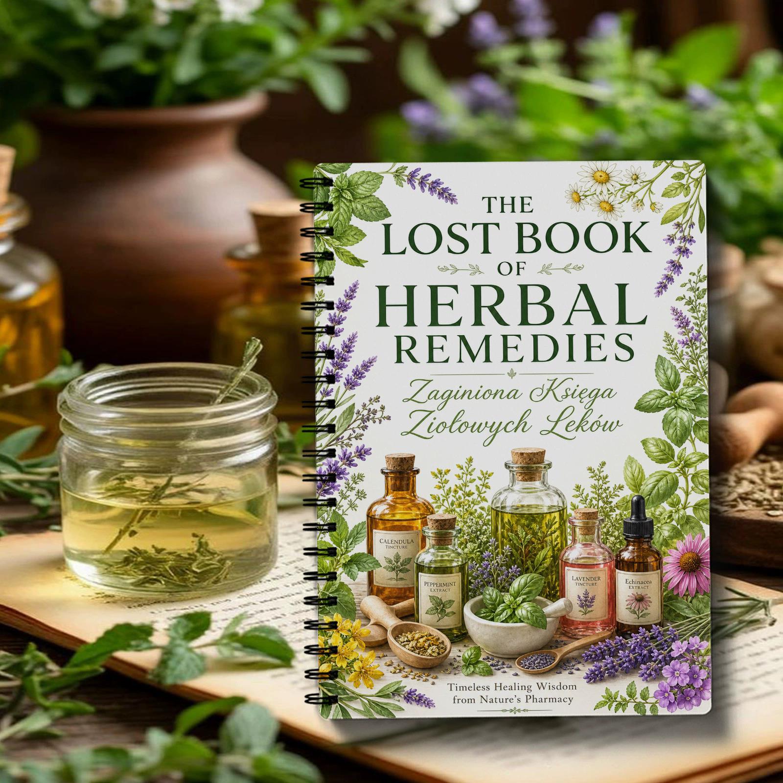 Herbal Wellness For You - Kruidengeneesmiddelen spiraalnotitieblok Poolse editie omslagjournaal voor