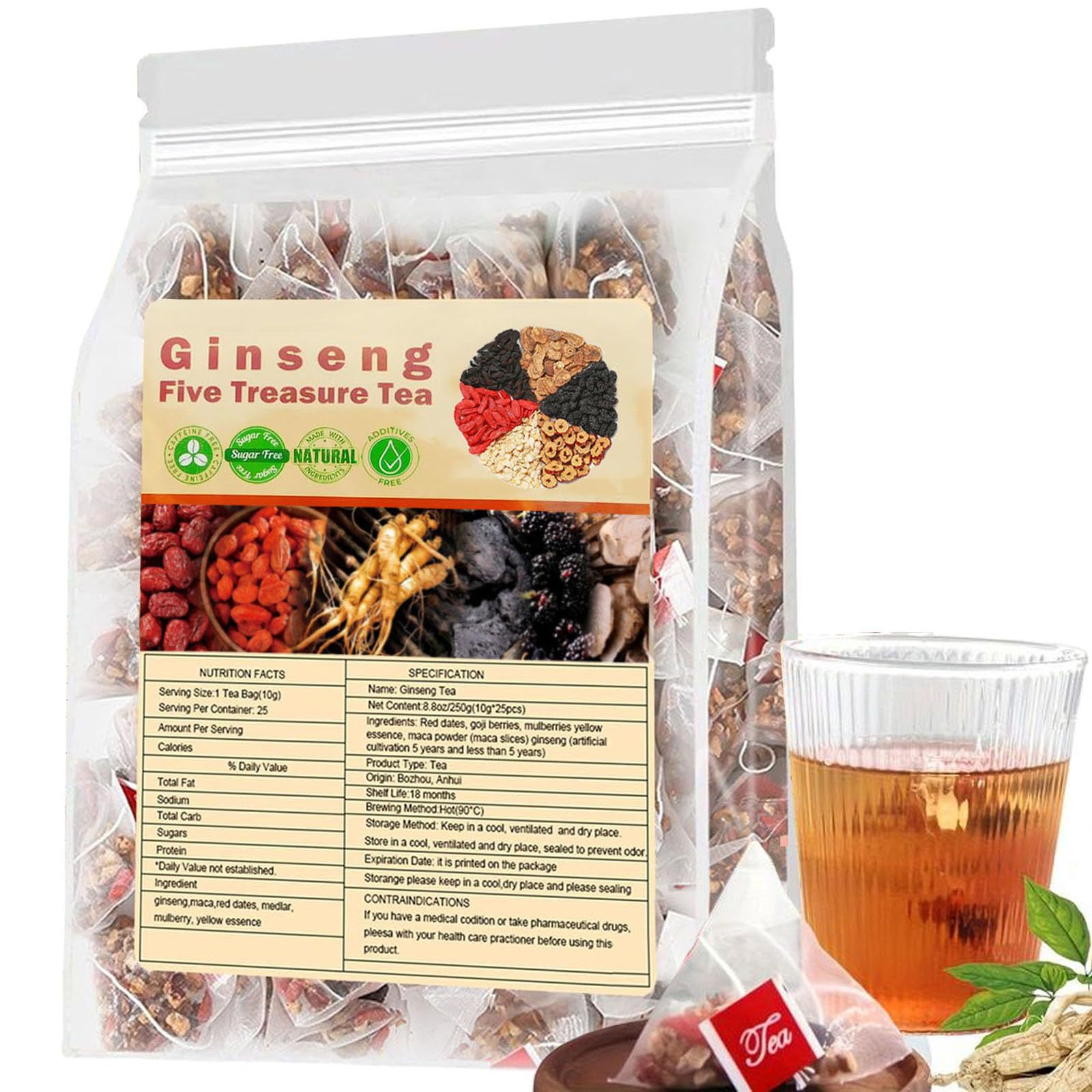 Herbal Wellness Products - Ginseng Five Treasures Tea Nierenthee, natuurlijke