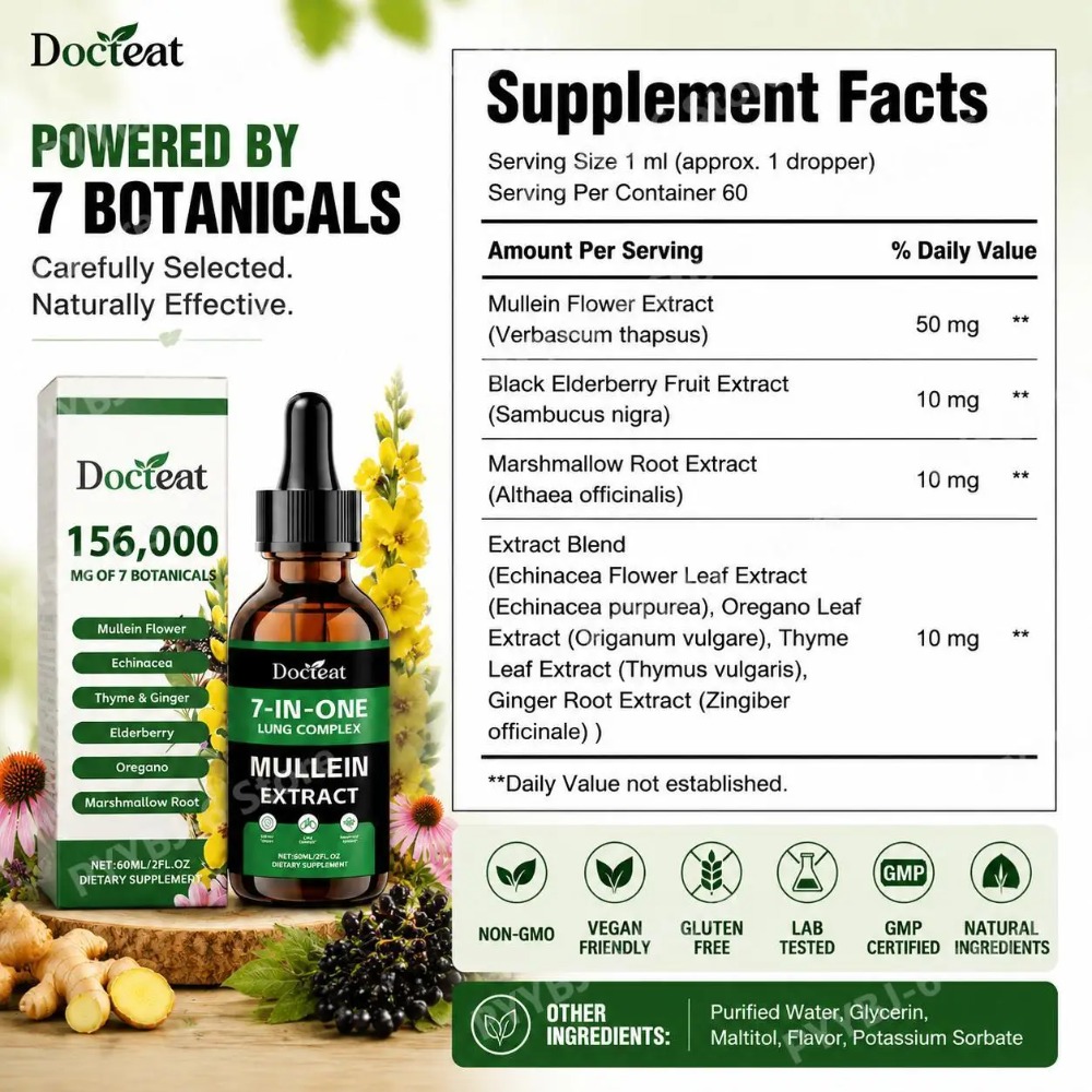 Docteat 7-in-1 Mullein Extract - Herbal Wellness For You recensie en prijs